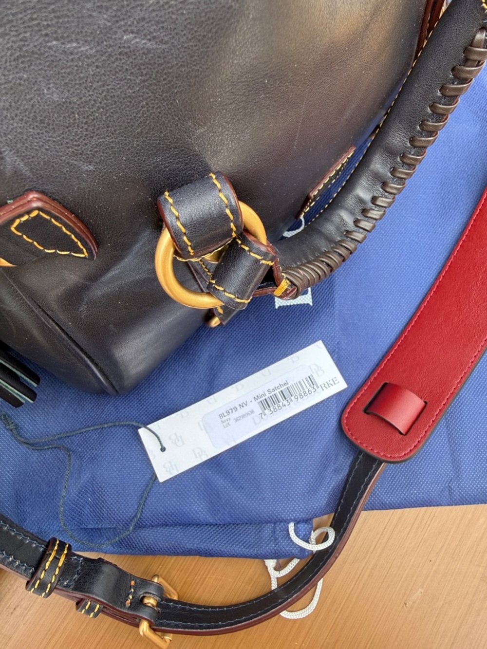 Dooney and Bourke Florentine Mini Satchel Navy EUC - Picture 12 of 14